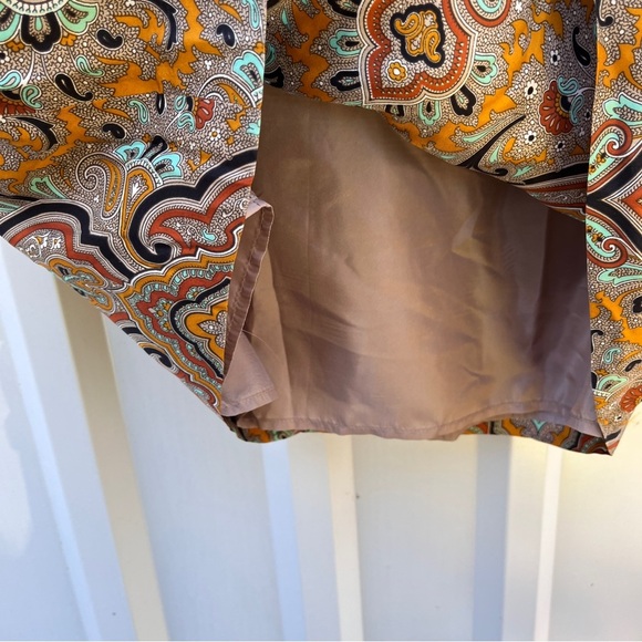 J. CREW Collection Dress Jules 100% Silk Gold Italian Paisley Shift Womens 6 - Picture 7 of 14